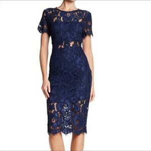 Take 50% OFF- NSR Blue Laced Dress, Size-S